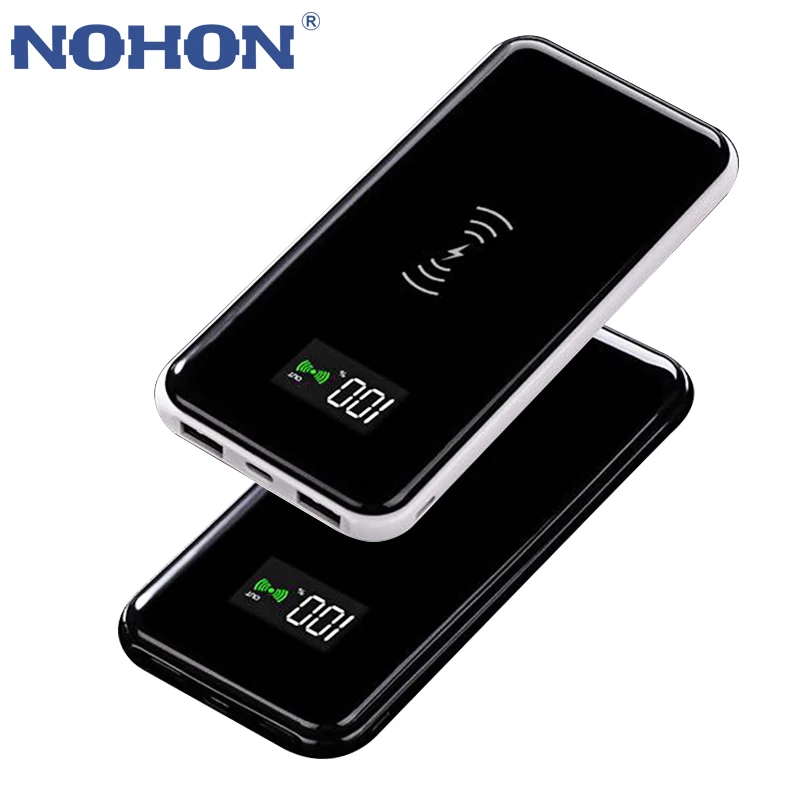 NOHON, беспроводной внешний аккумулятор, 10000 мА/ч, для iPhone, huawei, Xiaomi, внешний аккумулятор, 10000 мА/ч, портативное зарядное устройство, универсальное