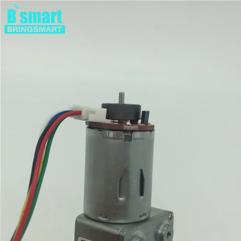 Bringsmart кодер червячный редуктор Мотор GY-370B 12 В DC мотор 24 в мини редуктор энкодер 6 об/мин высокий крутящий момент 90 об/мин микроэлектродвигатель