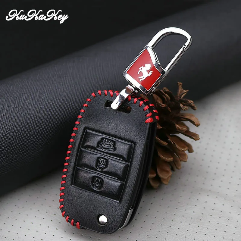 Kukakey кожа для KIA K2 K5 складной удаленный случае ключ Ключи Чехол Держатель Брелок