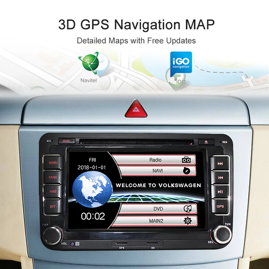 Автомагнитола TOPSOURCE 7 дюймов 2 din DVD плеер Gps навигация 256 м 16 ГБ для сидений Volkswagen golf