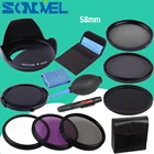 Набор фильтров нейтральной плотности 58 мм UV CPL FLD ND 2 4 8 + бленда объектива + Крышка для Canon 800D 760D 750D 650D 100D 80D 70D 77D и 18-55 мм