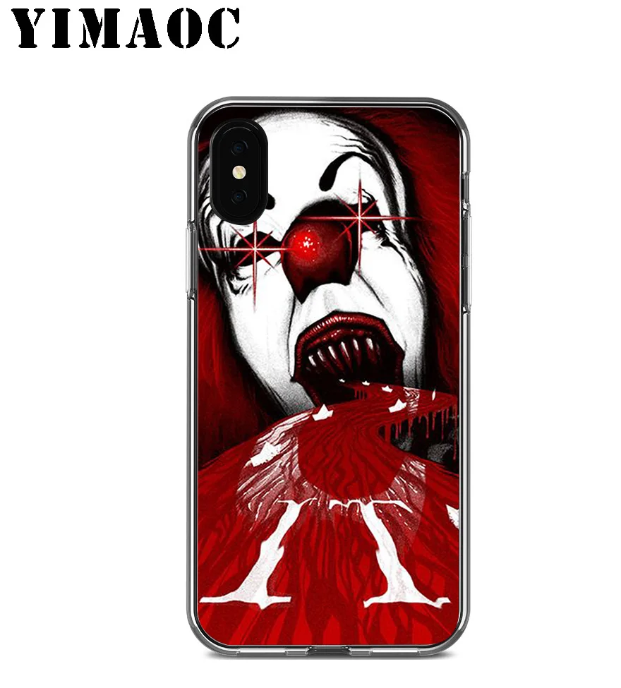 YIMAOC The Clown Horror IT Soft Silicone Case for Apple Iphone 11 Pro Xr Xs Max X 10 8 Plus 7 6S 6 SE 5S 5 7Plus 8Plus |