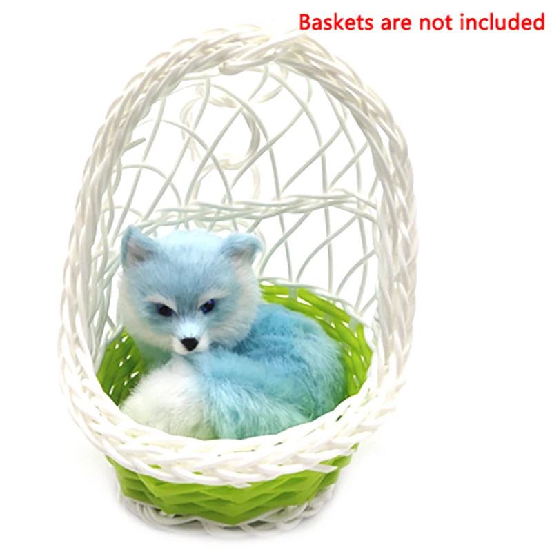 

1Pcs Small Simulation Fox Toy Mini Squatting Fox Model Home Decoration Wedding Birthday Gift Stuffed Plush Toys
