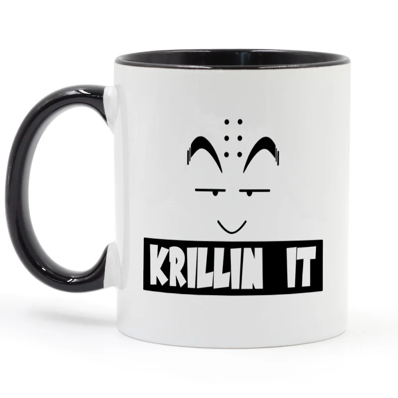 Krillin It Dragon Ball Z кофейная кружка керамическая чашка цветная ручка цвет внутри