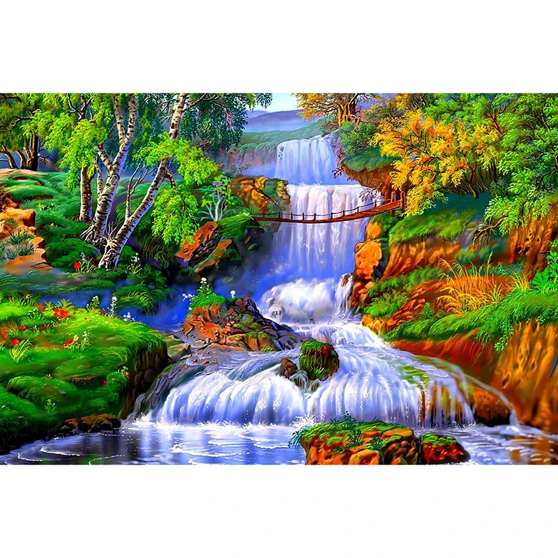 

Full Square 5D DIY Diamond Painting "waterfall" Embroidery Cross Stitch Mosaic Home Decor Gif CJ11