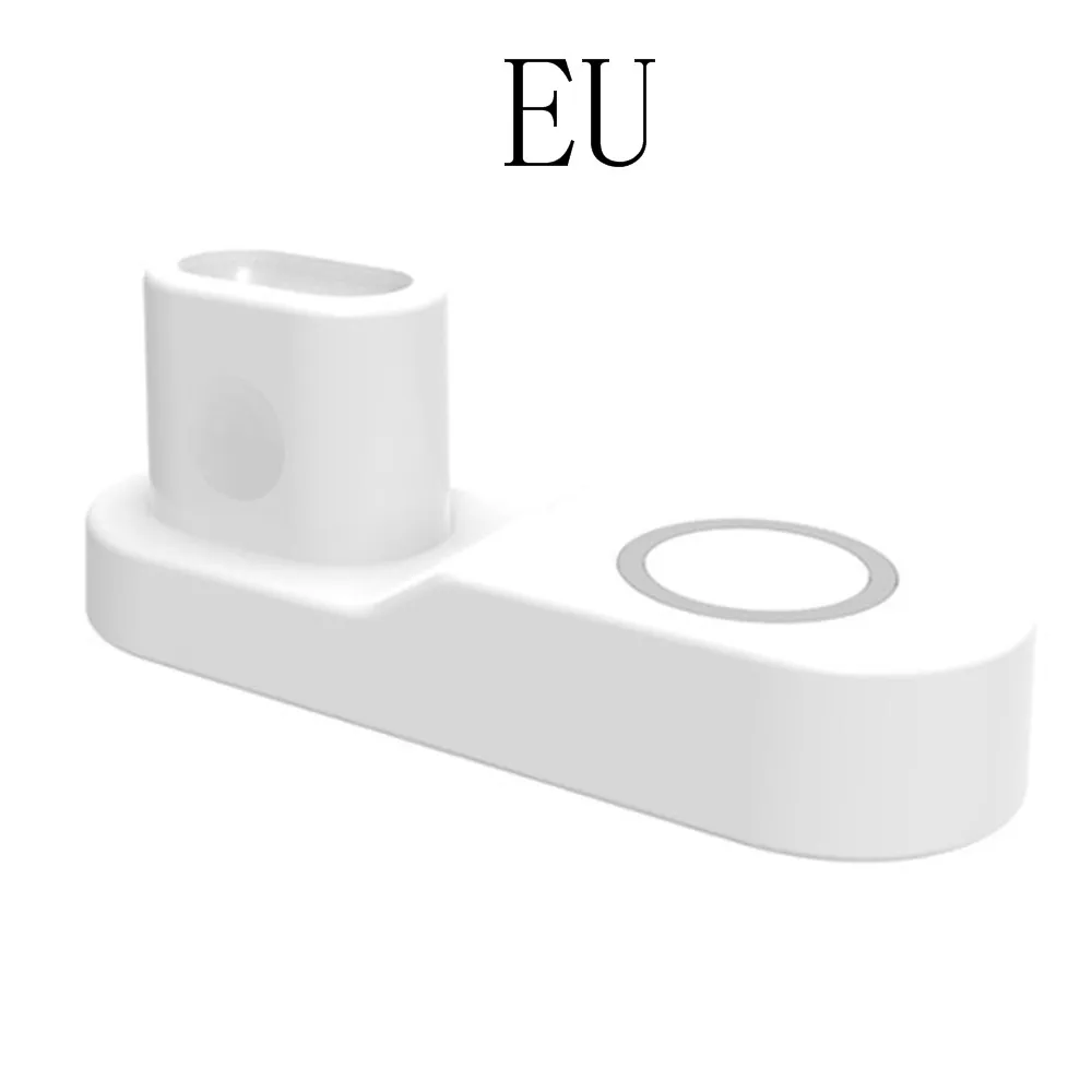 White EU 4 в 1 Qi Беспроводная док-станция для зарядного устройства подставка для iwatch Apple Watch 3 2 iPhone XS Max XR X 8 Plus беспроводная док-станция US/EU/UK - Тип штекера: White EU