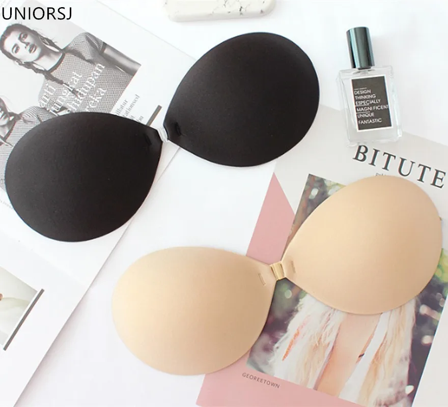 1 шт. Черный/Бежевый женский Сексуальный Невидимый силиконовый бюстгальтер без