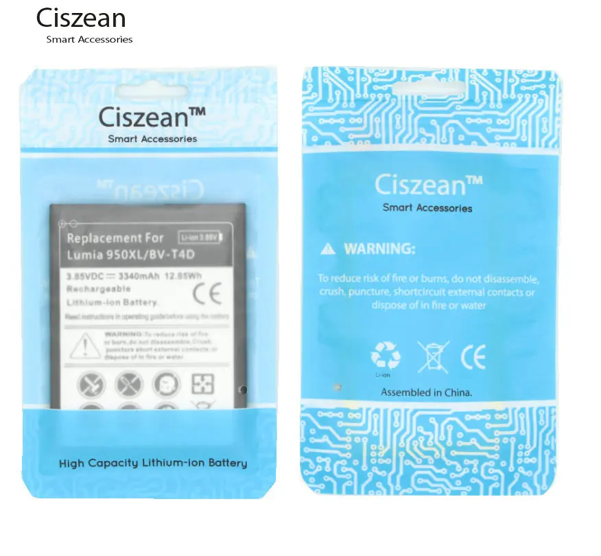 Ciszean 5x 3340mAh Replacement Battery For Microsoft Nokia Lumia 950 XL 940 RM-1118 RM-1116 BV-T4D BVT4D | Мобильные телефоны и