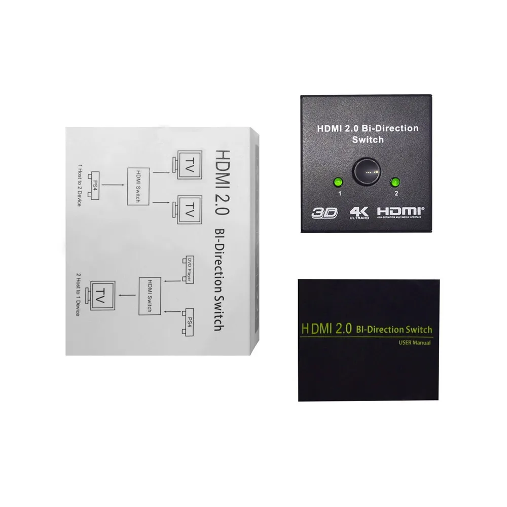 UHD 4 К 1x2 HDMI двунаправленный переключатель Поддержка HDCP 2.2 пройти через 2x1 2.0 Порты и