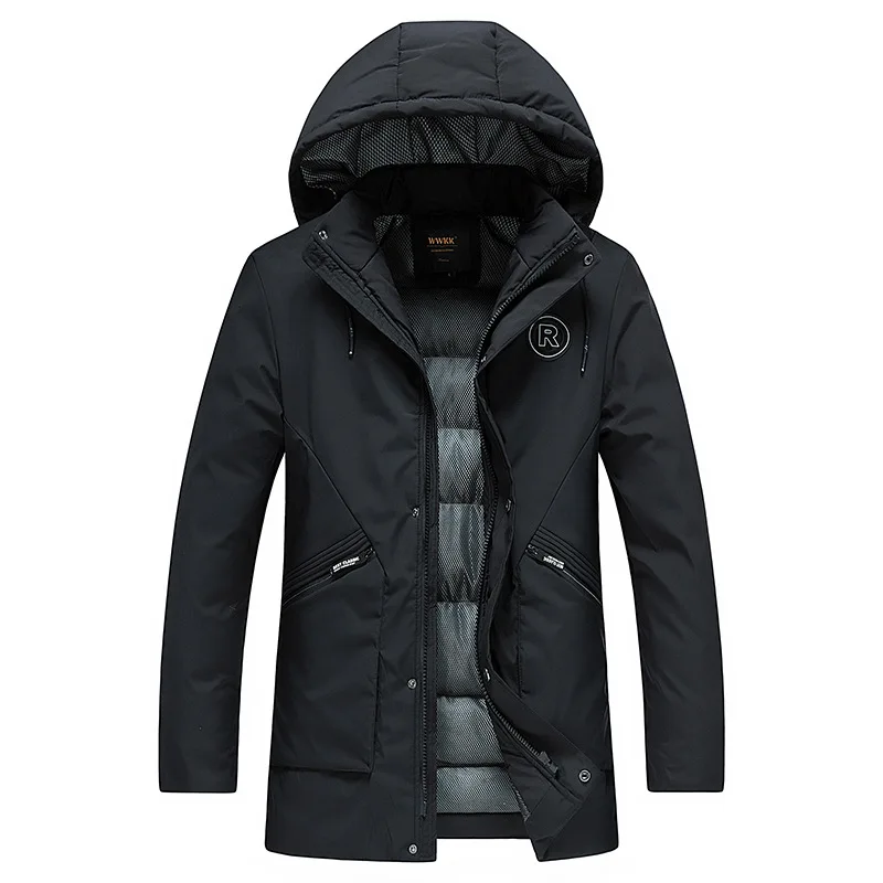 Новинка 2019 мужские теплые зимние пальто модные повседневные парки куртка с