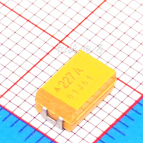 Chip tantalum capacitor 227C 220UF 16V D type 7343 10% bile capacitance yellow polar capacitance
