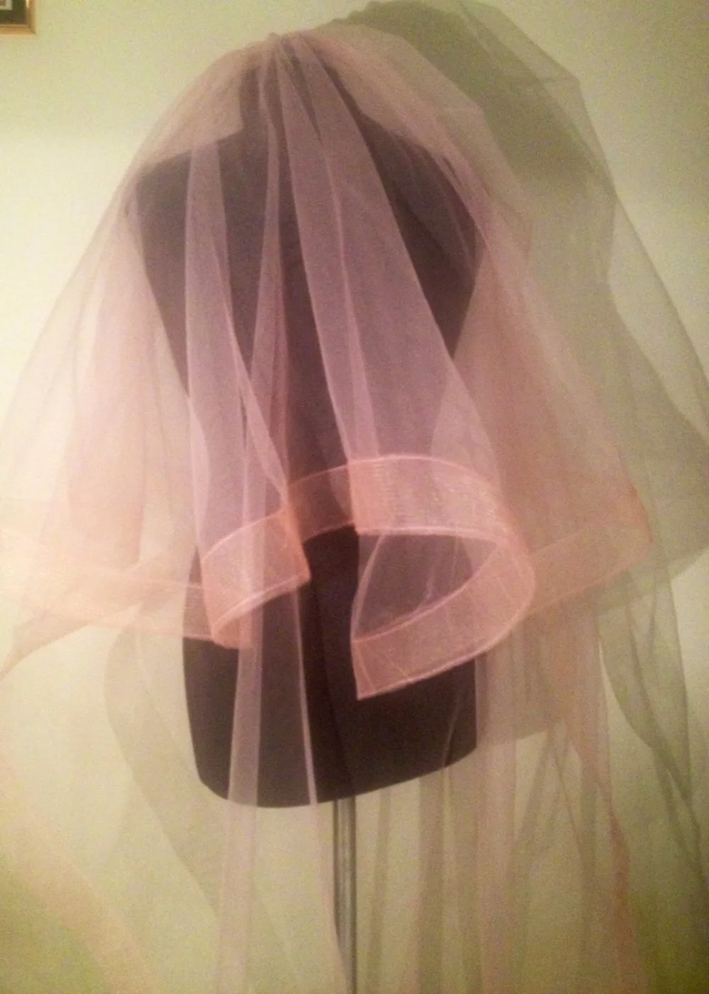 Светло-Розовый Конского Волоса Свадебная Фата Румянами Люкс Покрывал С