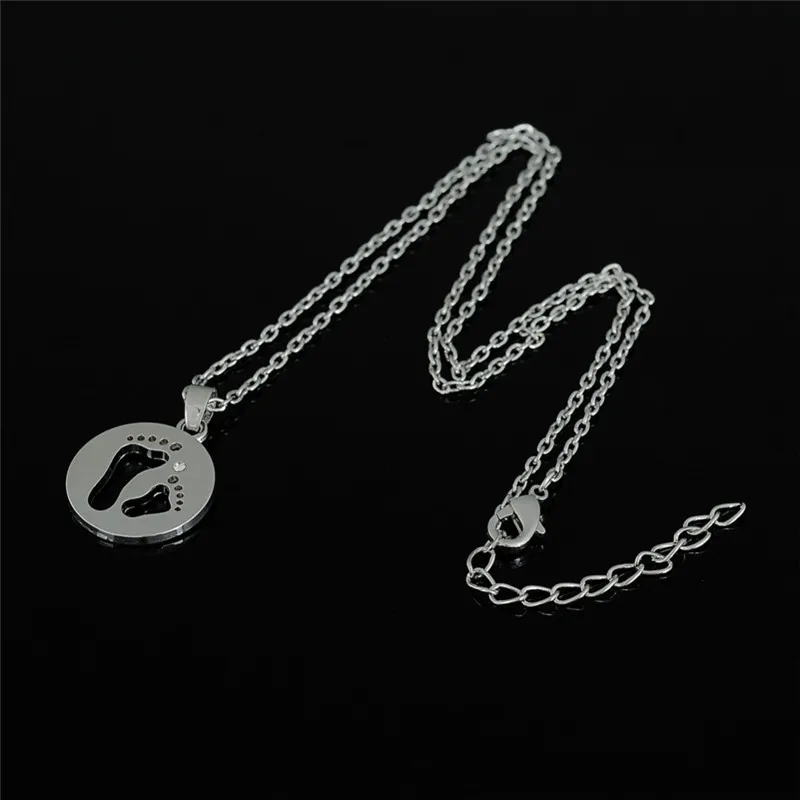 Рыболовный крючок для младенцев и мам Серебряное тонкое Ожерелье отпечаток лапы