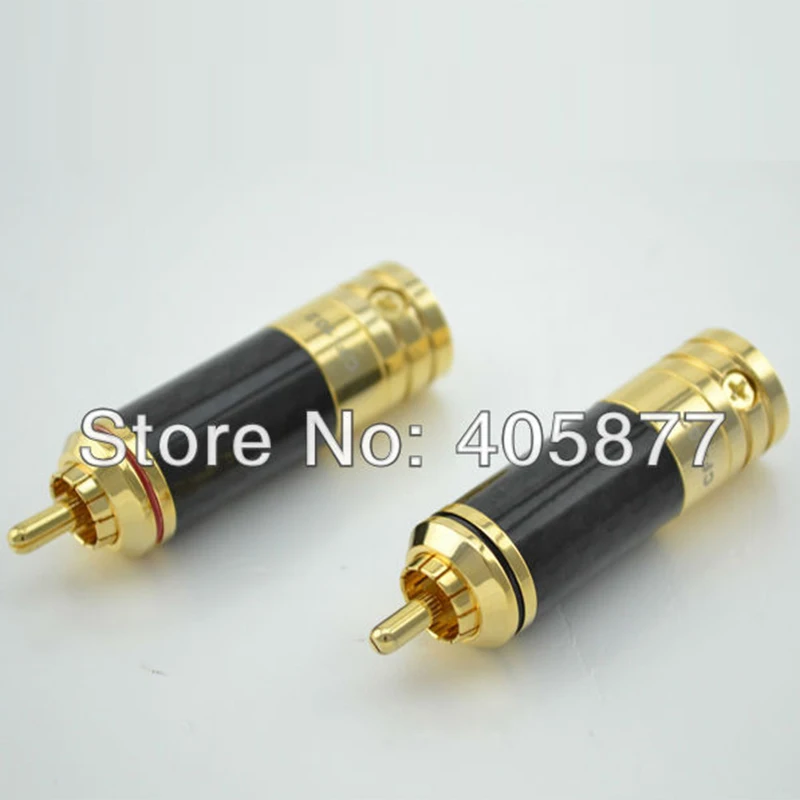 

CF-102G Carbon Fiber pure copper Gold plated RCA Plug audio Connector