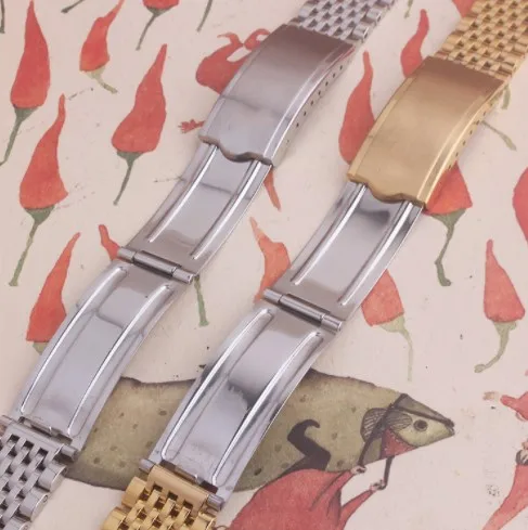 Watch Band 18mm 19mm 20mm Stainless Steel Bands Strap For Wristwatch Double Clasp Bracelet Silver Gold | Наручные часы