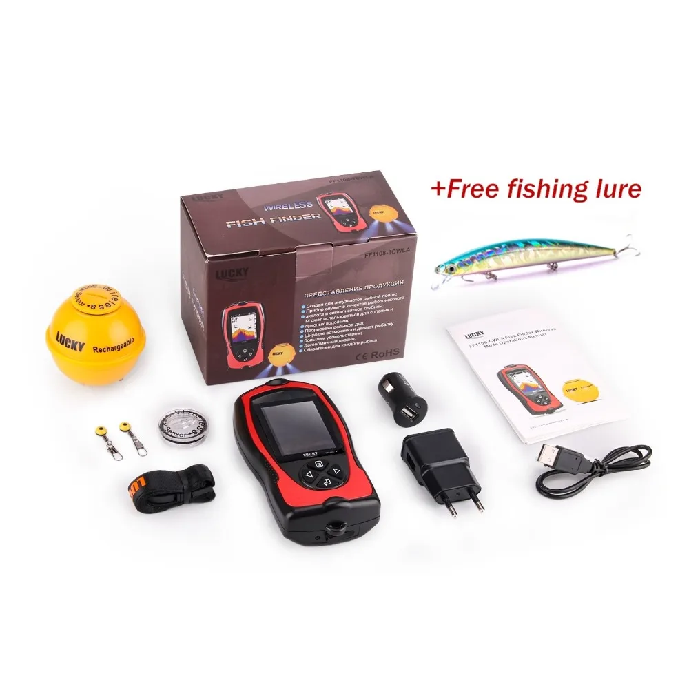Беспроводной гидролокатор Lucky эхолот для рыбалки на карпа глубина 147ft 45 м