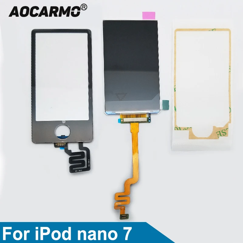 ЖК дисплей Aocarmo сенсорный дигитайзер с клейкой наклейкой для iPod Nano 7 Gen 7th 2 5 дюйма