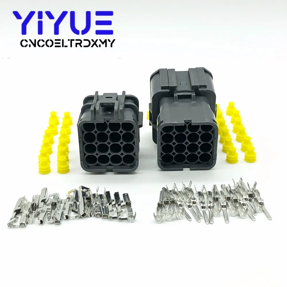 

KET 5 Sets 16 Pin Female Male Waterproof Electrical Wire Connector Plug Auto Connectors