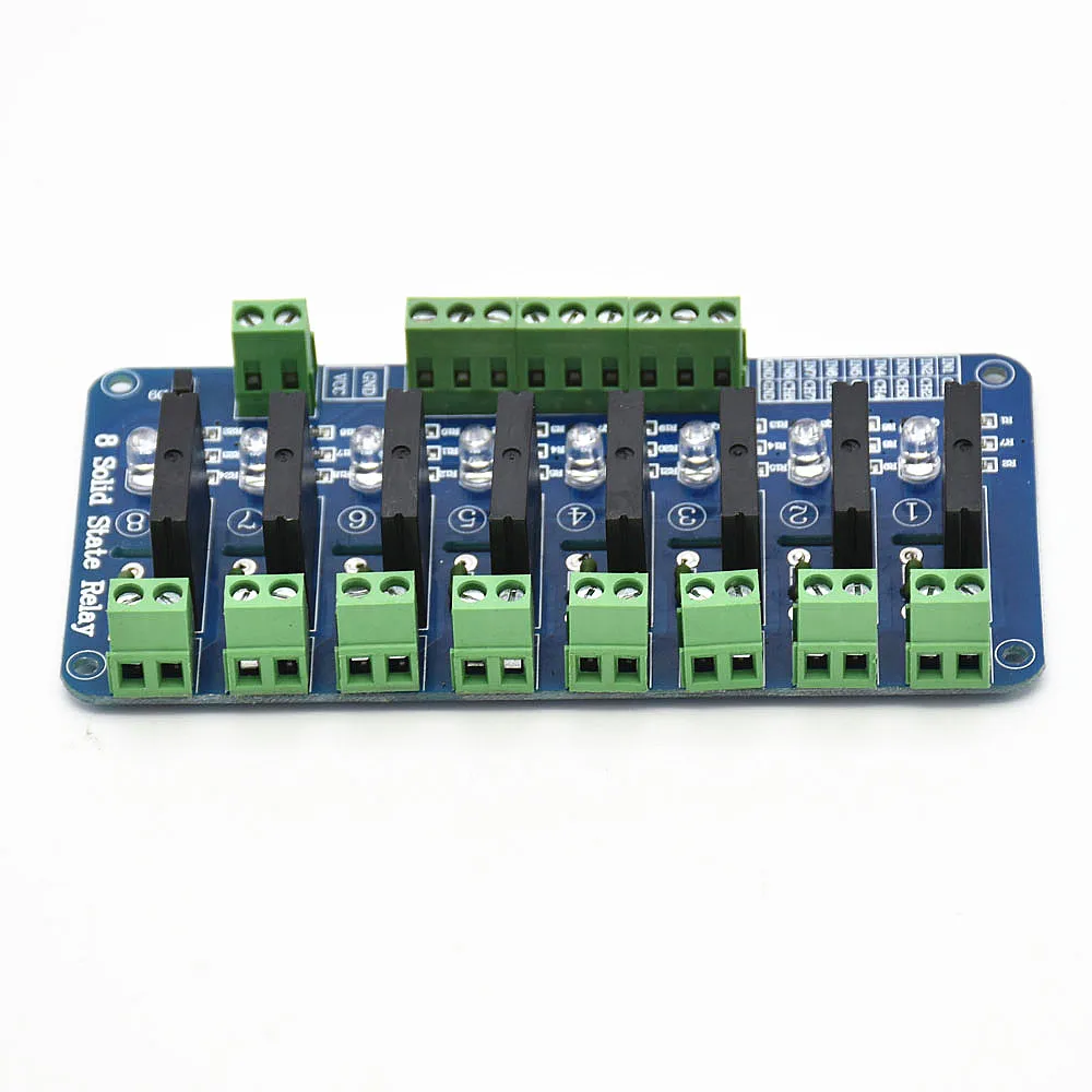 8 канальный 5V твердотельные реле зарядная Модульная плата печатной плате синего