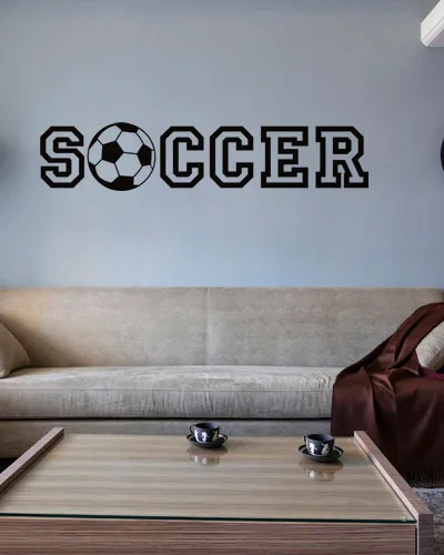 Наклейка на стену в виде футбольного игрока спортивное украшение роспись для