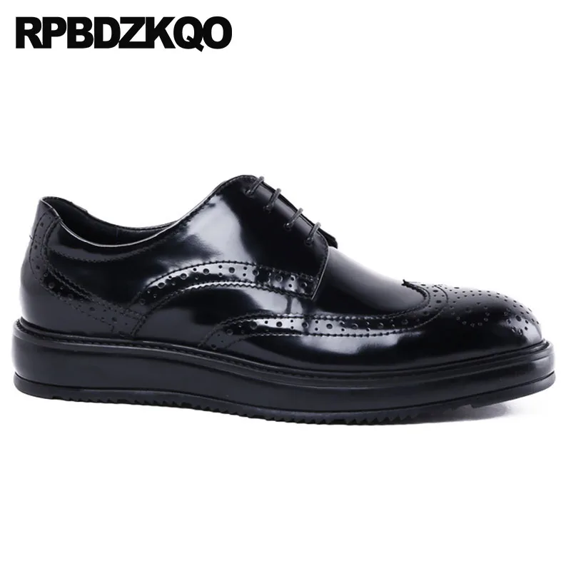 Брендовые весенние туфли известного бренда Wingtip ручной работы на платформе