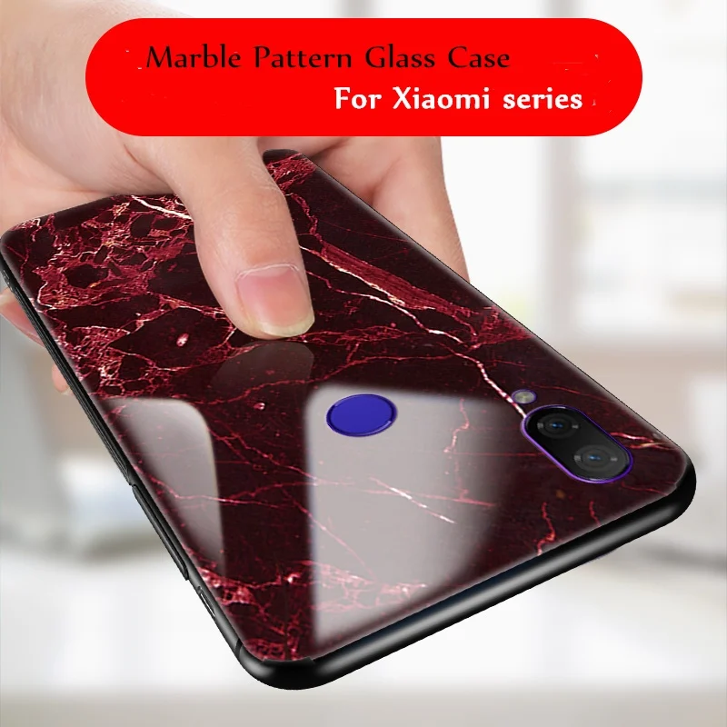 Мрамор закаленное Стекло чехол для Xiaomi Redmi Note 7 5 6 Pro 5A Prime Red mi 6A плюс A1 A2 Lite 8 Explorer