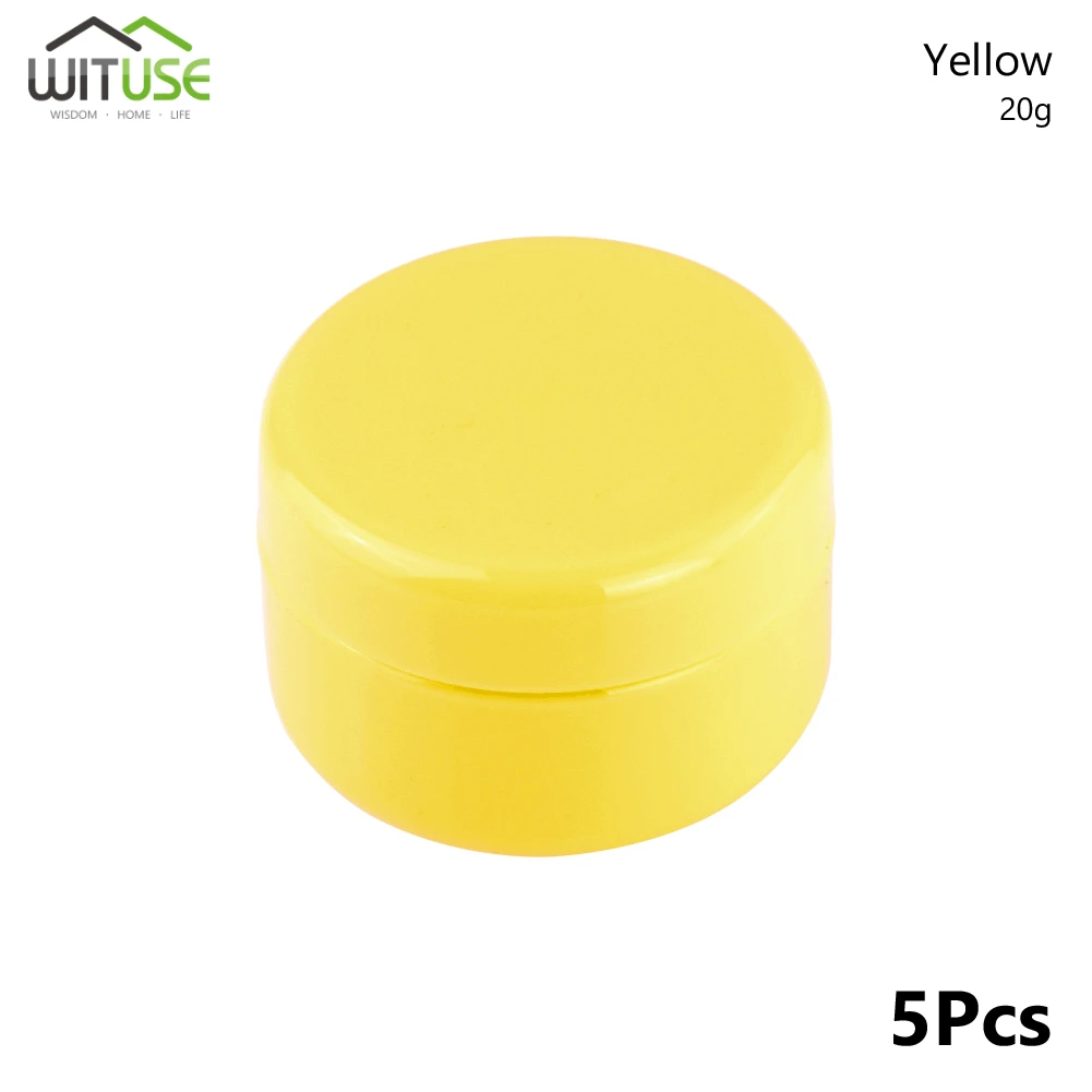 20g Yellow 5 шт. качественные пластиковые бутылки для многоразового использования портативная Пустая палитра банка горшок для хранения путешествия крем-лосьон для лица косметический контейнер коробка - Цвет: 20g Yellow