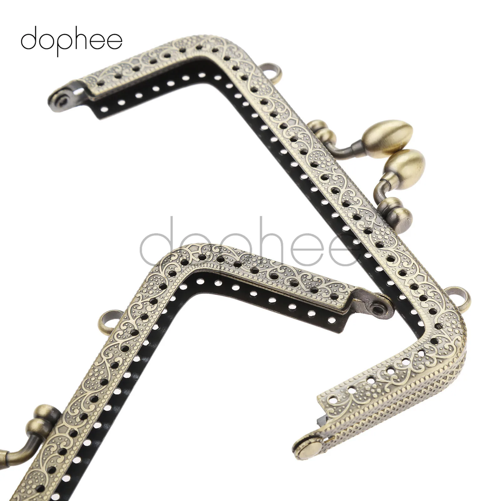 Dophee 2 шт. 8 5/10 5/12 5 см бронзовая квадратная металлическая ручка каркас для кошелька
