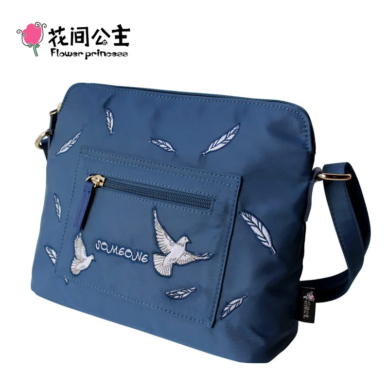 Женские нейлоновые сумки через плечо с цветочной вышивкой сумочки-мессенджеры