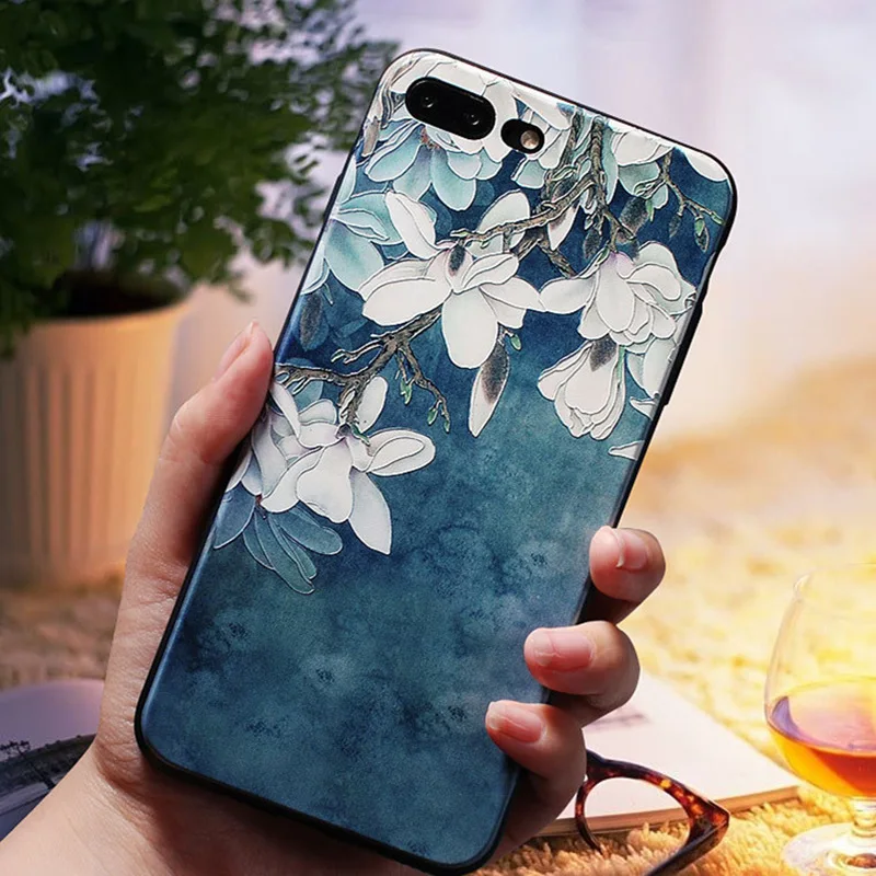 Роскошный чехол с объемными рельефными цветами для Redmi 5 plus 4X 4A Note 4/4x 5A prime мягкий