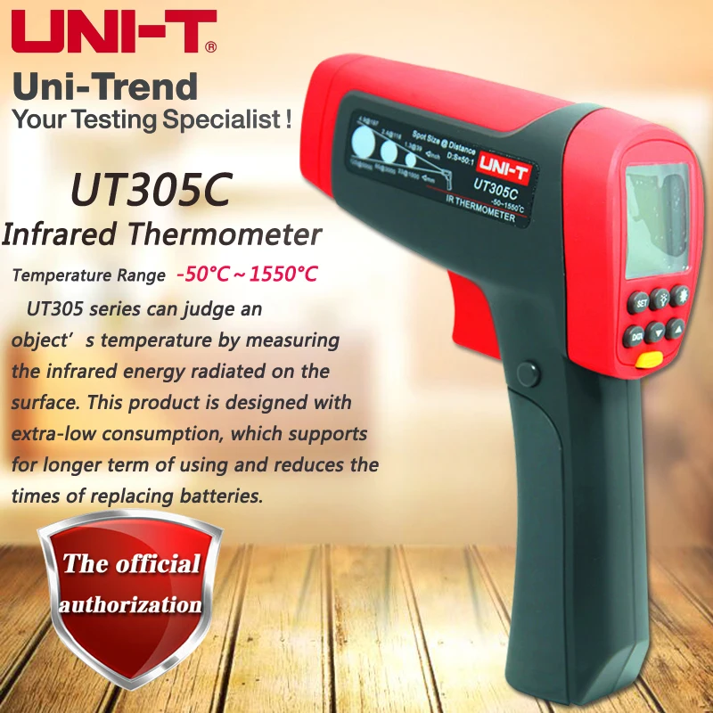 

UNI-T UT305C hand-held infrared thermometer, non-contact industrial electronic thermometer-50~1550 degrees USB data transmission