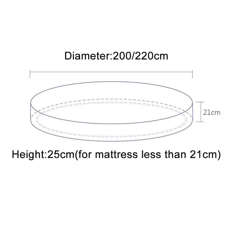

Round Fitted Bed Sheet Set 3Pcs 4Pcs Elastic Mattress Cover Protector Solid color cotton King Size Bedding Set For Round bed