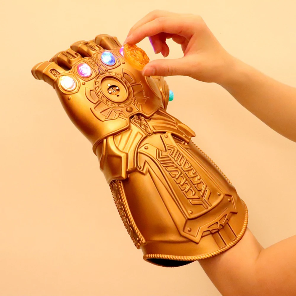 Светодиодный светильник Thanos Infinity Gauntlet Мстители Бесконечность войны косплей светодиодный перчатки ПВХ фигурка модель игрушки подарок Хэллоуин реквизит