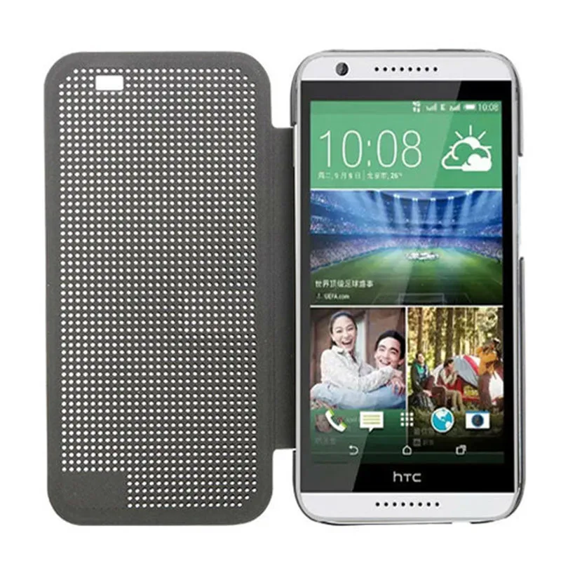 Умный Автоматический Режим сна для HTC Desire 820G тонкий чехол в горошек ударопрочный