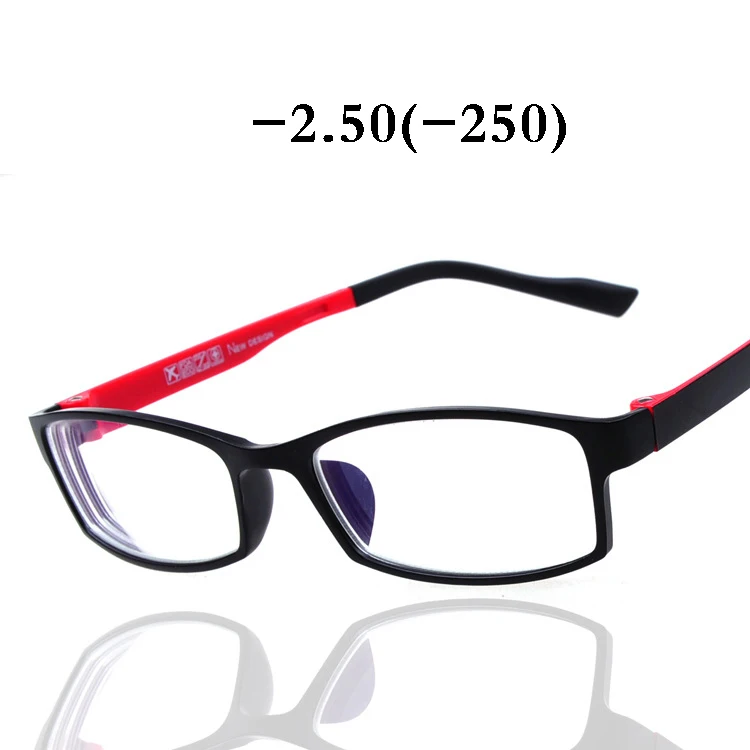 Black Red -250 Iboode близорукость очки Для мужчин Для женщин диоптрий-1,0-1,5-2,0-2,5-3,0-3,5-4,0 ретро очки для близоруких линзы при близорукости очки - Цвет оправы: Black Red -250