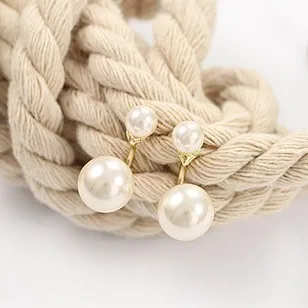 Модные корейские серьги с двойным жемчугом не Проколотая Ушная клипса без