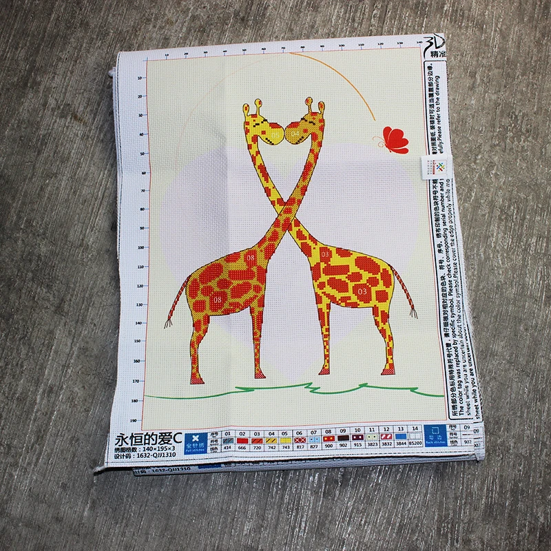 GLymg Handmade Needlework Cotton Embroidered Cross-stitching Painting Cross stitch Thread Color Deer Cartoon Animal Home Decor | Дом и сад