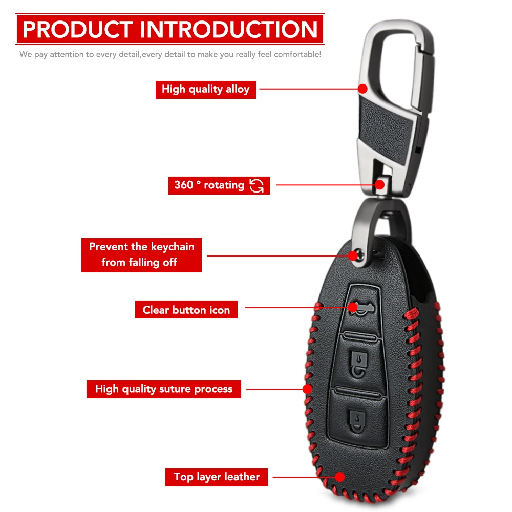 2 кнопки кожаный чехол для автомобильного ключа сумка брелок защиты кожи набор