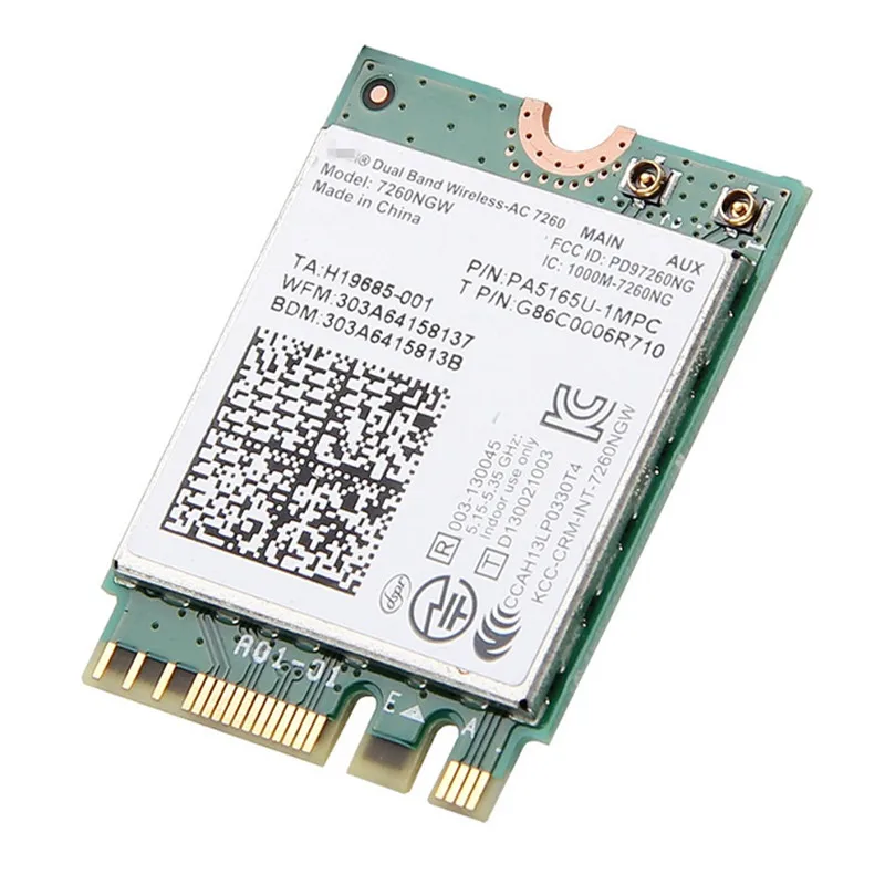 Двухдиапазонный AC1200 Wlan для Intel 7260NGW Wireless AC 7260 M.2 NGFF 2 4G/5 ГГц 802.11ac 2x2 Wifi Bluetooth 4 0