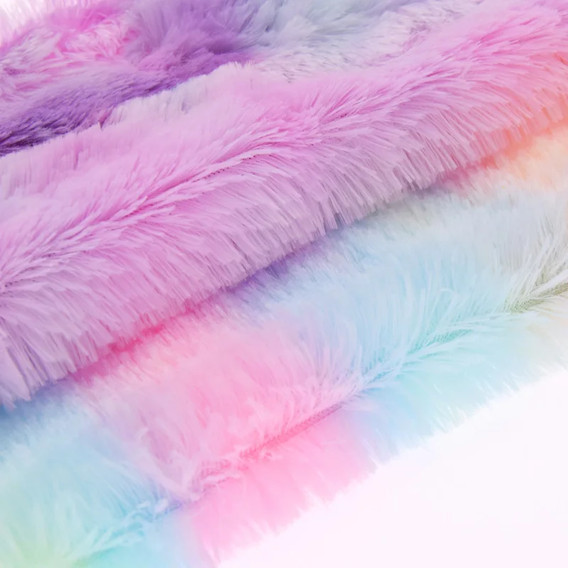 1 ярд радужная флокирующая меховая ткань для сделай сам лоскутная зимняя одежда