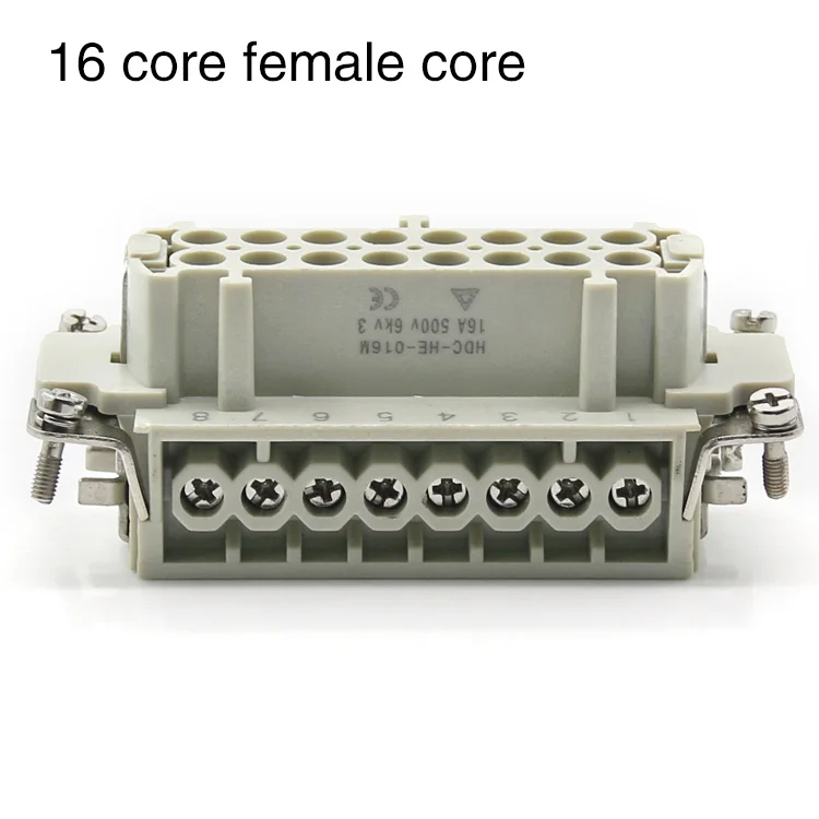 WZAZDQ XZ-006 разъем HDC-HE 4/6/10/16/24 ядра 16А серого цвета