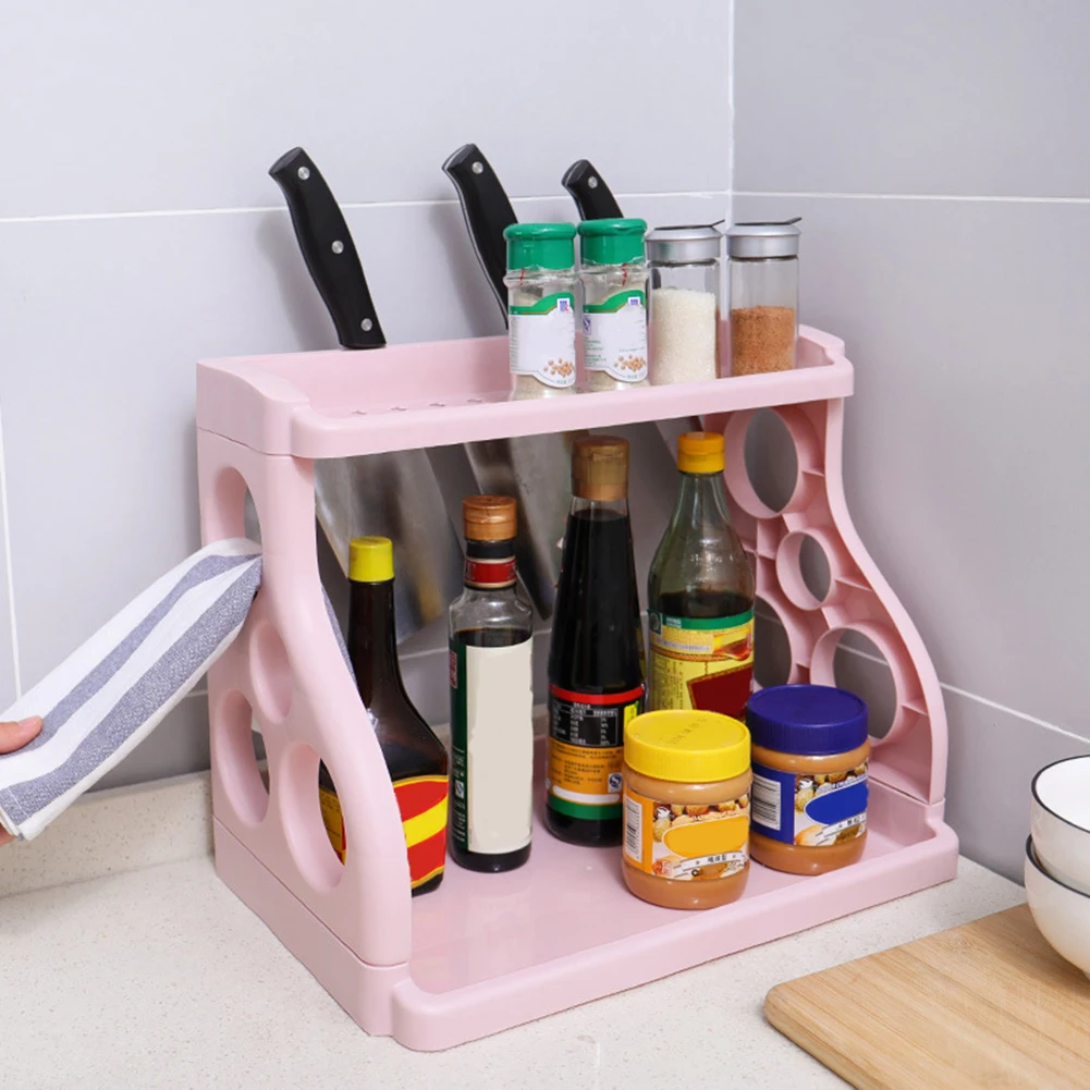 Kitchen Double Layer Spicy Spice Shelf Storage Rack Jar Bottle Organizer Holder &amp Racks New | Дом и сад