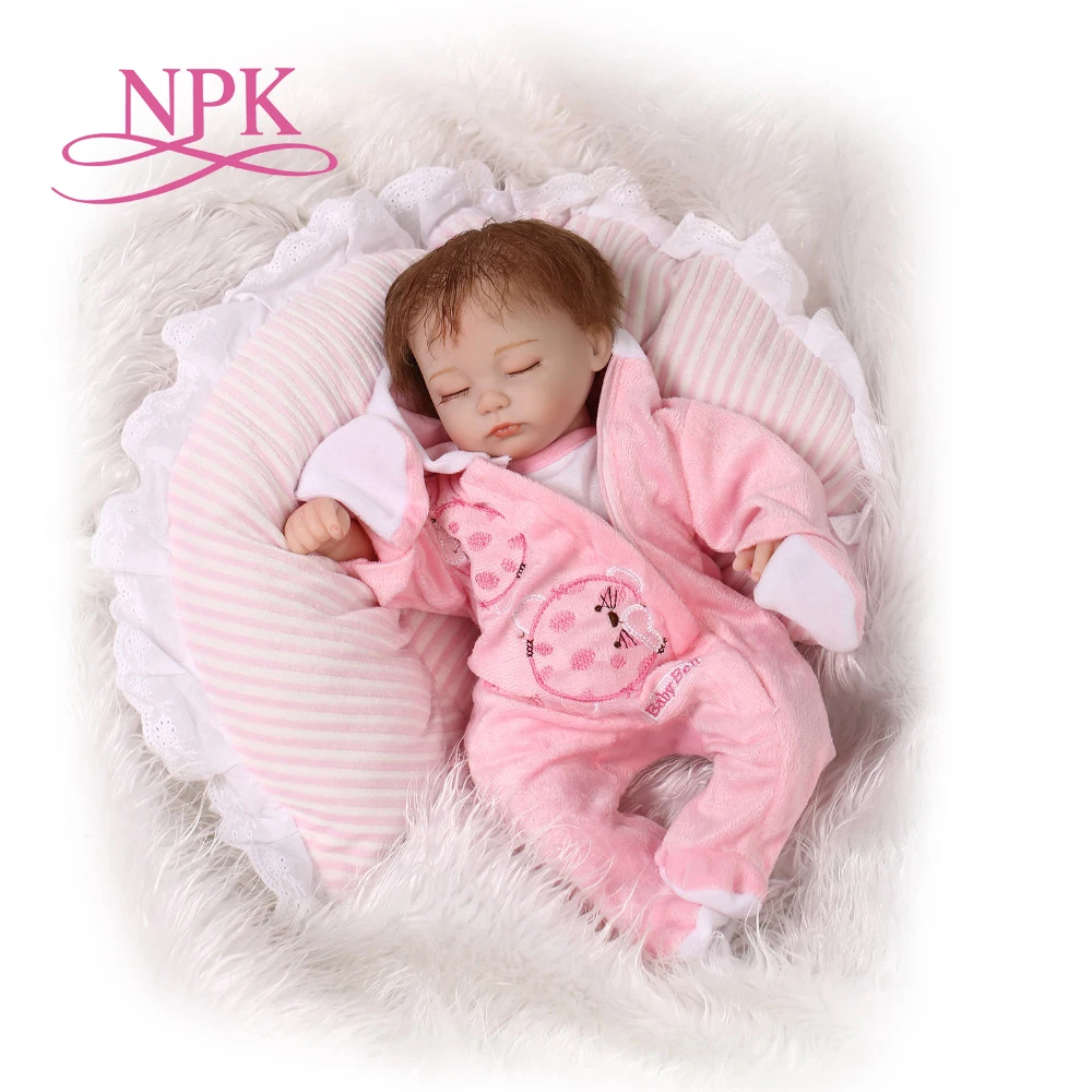 NPK 40 см Силиконовая Кукла reborn игрушка игровой домик для сна детей мягкая