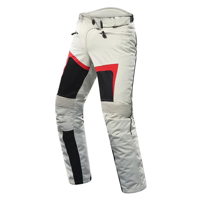 Men pant White DUHAN, Мужская мотоциклетная защитная куртка, мотоциклетная штаны, набор, весна-лето, дышащая сетка, куртка для верховой езды, мото штаны, костюм, одежда - Цвет: Men pant White