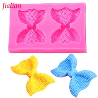 bow tie shape 3d fondant cake silicone mold food grade mastic kitchen chocolate making soap candle cupcake decoration tool f0284