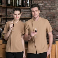 2018 latest fashion hotel summer linen chef uniform men women catering shop work clothing restaurant breathable chef jacket