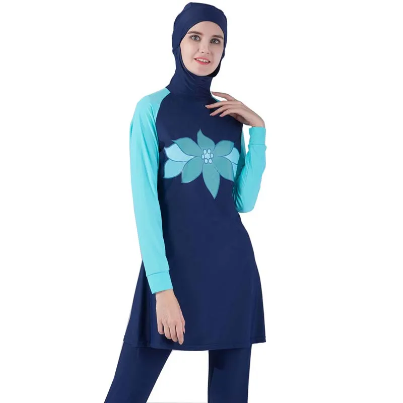 

BAILUNMA Muslim Swimwear Islamic Women Swimsuit Modest Beachwear Burkinis Wear Musulman Bathing Suit Full Coverage Swimsuit