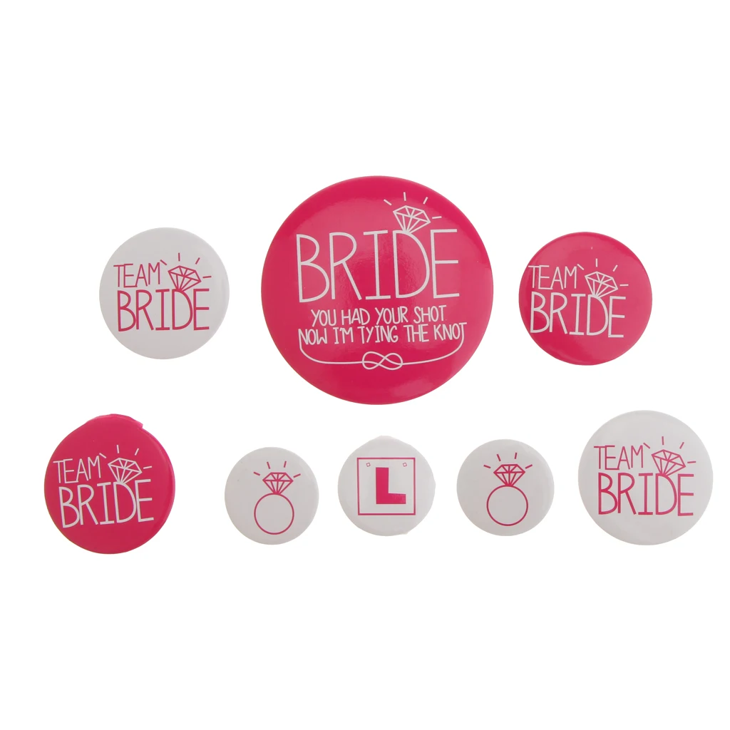 Набор из 8 значков для свадебвечерние ринки-пуговицы свадебной вечеринки-подарки