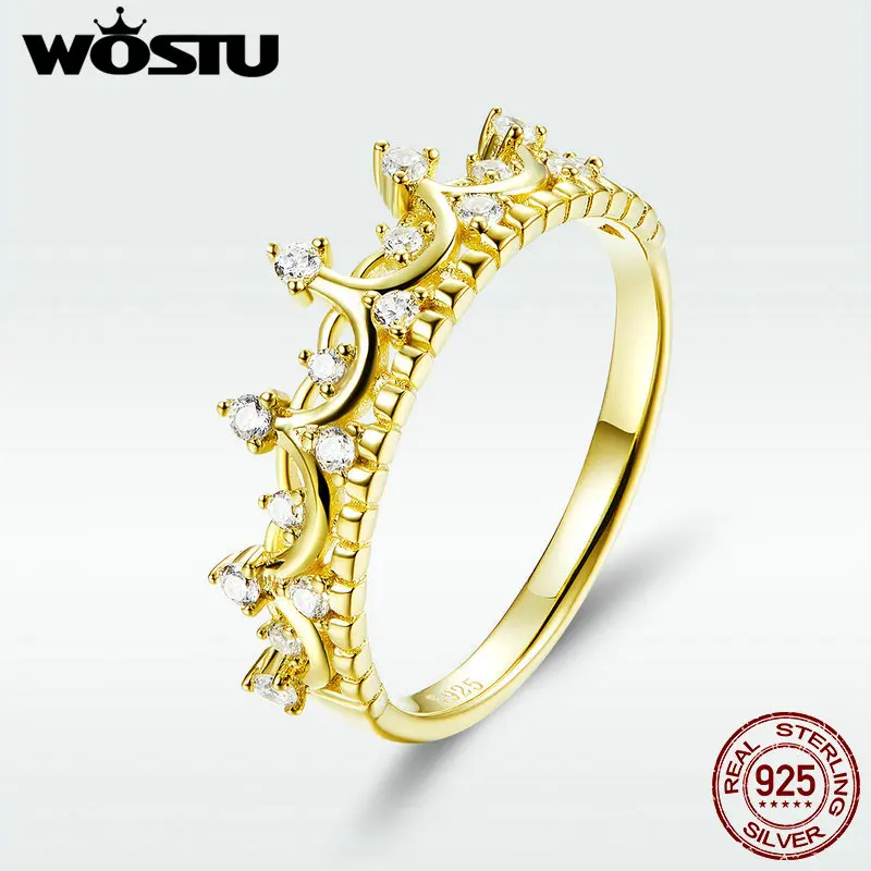 Женское кольцо в виде королевской короны из серебра 925 пробы с фианитом|Кольца| |