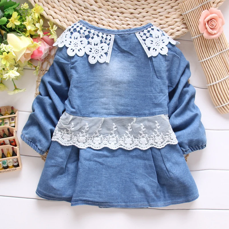 Куртка детская демисезонная джинсовая с кружевом и бантом S0862|baby coat|baby girl jacket